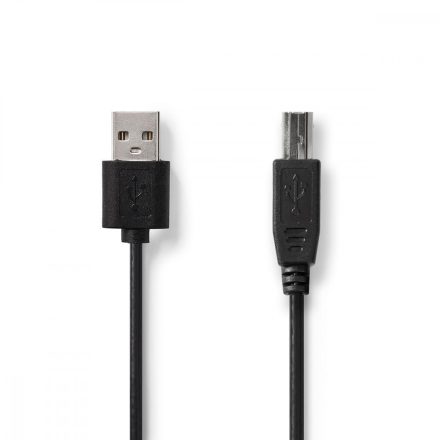 USB kábel | USB 2.0 | USB-A Dugasz | USB-B Dugasz | 480 Mbps | Nikkelezett | 1.00 m | Kerek | PVC | Fekete | Papírfüles