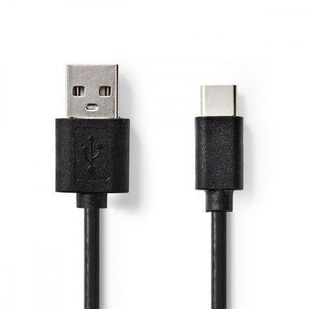 USB kábel | USB 2.0 | USB-A Dugasz | USB-C™ Dugasz | 480 Mbps | Nikkelezett | 1.00 m | Kerek | PVC | Fekete | Papírfüles