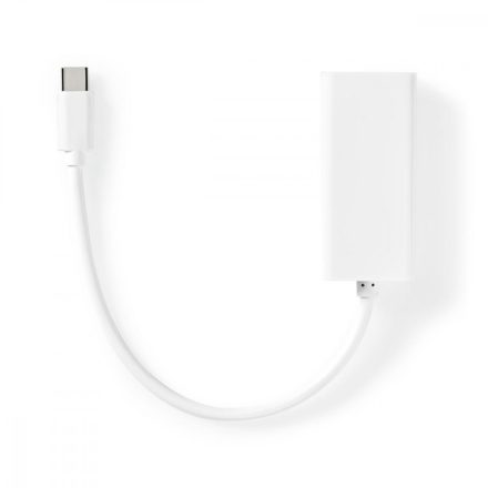 USB-C™ Adapter | USB 3.2 Gen 1 | USB-C™ Dugasz | RJ45 Aljzat | 100 Mbps | 0.20 m | Kerek | Nikkelezett | PVC | Fehér | Papírfüles