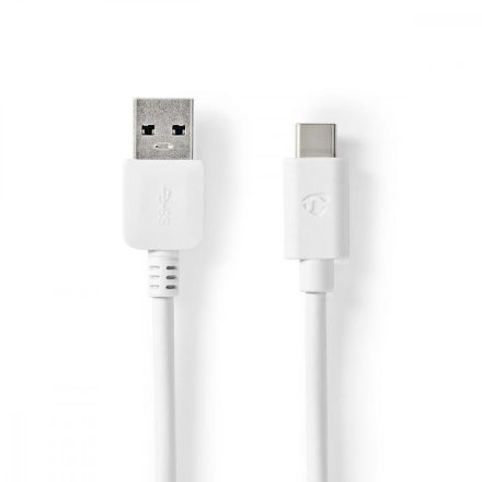 USB kábel | USB 3.2 Gen 1 | USB-A Dugasz | USB-C™ Dugasz | 60 W | 5 Gbps | Nikkelezett | 2.00 m | Kerek | PVC | Fehér | Doboz