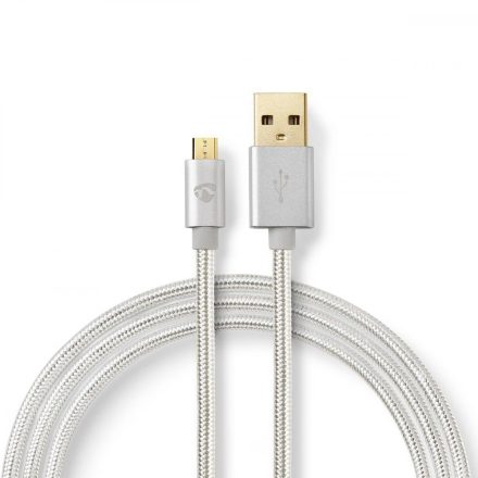 USB kábel | USB 2.0 | USB-A Dugasz | USB Micro-B Dugasz | 480 Mbps | Aranyozott | 2.00 m | Kerek | Márkás / Nejlon Tok | Aluminium | Ablakos Fedő Doboz