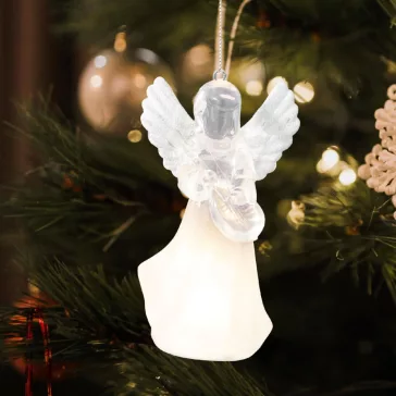   Home CDM16 LED-es dekoráció, 2 féle akril angyal, melegfehér LED