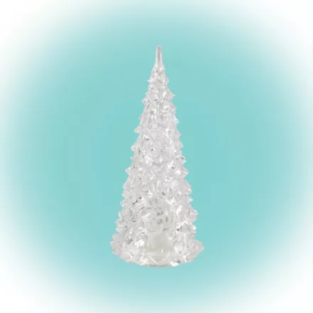 Home CDM 12 LED-es fenyőfa asztali dísz, 12cm, 3D akril dekoráció