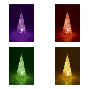   Home CDM 12 LED-es fenyőfa asztali dísz, 12cm, 3D akril dekoráció