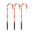 Home CDY3LED világító cukorbot szett, kül- és beltéri kivitel, 3 db cukorbot vezetékkel összekötve, cukorbotonként 5 db melegfehér LED