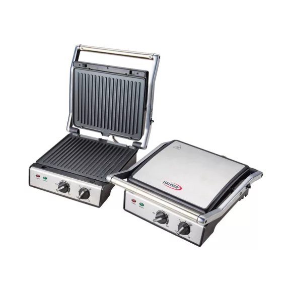HAUSER CG-420 kontakt grill, 2000 W, tapadásmentes lapok, kivehető sütőlapok, szabályozható hőmérséklet, fekete/inox színű HAUSER CG-420 kontakt grill, 2000 W, tapadásmentes lapok, kivehető sütőlapok, szabályozható hőmérséklet, fekete/inox színű