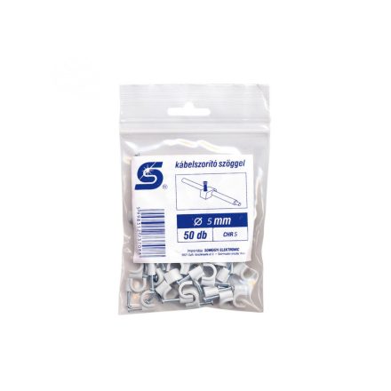 CHR 5 kábelbilincs szöggel, 5mm, 50 db, kerek vezetékhez
