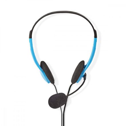 PC headset | Fülre Illeszkedő | Stereo | 2x 3.5 mm | Felhajtható Mikrofon | 2.00 m | Kék