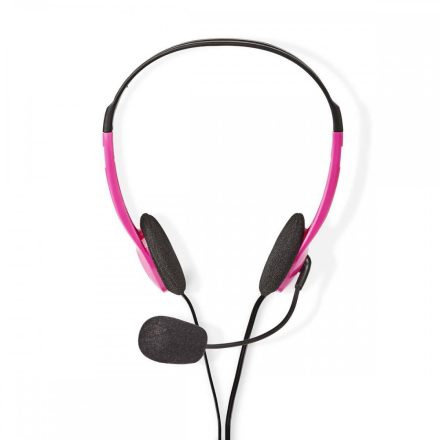 PC headset | Fülre Illeszkedő | Stereo | 2x 3.5 mm | Felhajtható Mikrofon | 2.00 m | Rózsaszín