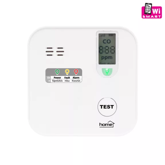 Home CO10SMART szén-monoxid vészjelző, Tuya kompatibilis, Wi-Fi kapcsolat , LCD kijelző, elemes, 5 év elem élettartam, 10 év érzékelő élettartam Home CO10SMART szén-monoxid vészjelző, Tuya kompatibilis, Wi-Fi kapcsolat , LCD kijelző, elemes, 5 év elem élettartam, 10 év érzékelő élettartam