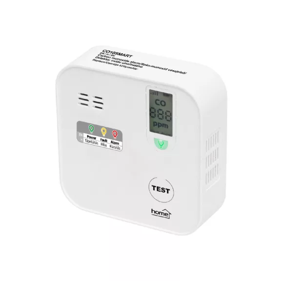 Home CO10SMART szén-monoxid vészjelző, Tuya kompatibilis, Wi-Fi kapcsolat , LCD kijelző, elemes, 5 év elem élettartam, 10 év érzékelő élettartam Home CO10SMART szén-monoxid vészjelző, Tuya kompatibilis, Wi-Fi kapcsolat , LCD kijelző, elemes, 5 év elem élettartam, 10 év érzékelő élettartam