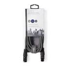 Nedis COTH15012GY30 DMX adapter kábel, XLR 3 tűs dugó, XLR 3 tűs anya, Nikkelezett, 3 m, kerek, PVC, Sötétszürke