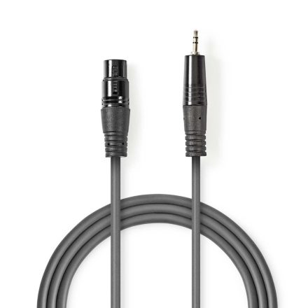 Nedis félprofi audió kábel, 3,5mm szteró jack dugó - 3p XLR dugó