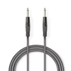 Nedis félprofi audió kábel COTH23000GY30, 2 x 6,35mm monó jack dugó, hossz 3m, rugalmas