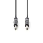 Nedis félprofi audió kábel COTH23020GY15, 2 x 6,35mm sztereó jack dugó, hossz 1.5m, rugalmas