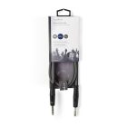 Nedis félprofi audió kábel COTH23020GY15, 2 x 6,35mm sztereó jack dugó, hossz 1.5m, rugalmas