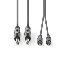   Nedis félprofi audió kábel COTH23320GY15, 2 x 6,35mm monó jack dugó - 2 X RCA dugó, hossz 1.5m, rugalmas