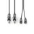 Nedis félprofi audió kábel COTH23320GY15, 2 x 6,35mm monó jack dugó - 2 X RCA dugó, hossz 1.5m, rugalmas
