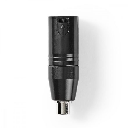 XLR adapter | XLR 3-Tűs Dugasz | RCA Aljzat | Nikkelezett | Egyenes | Fém | Fekete | 1 db | Műanyag Zacskó