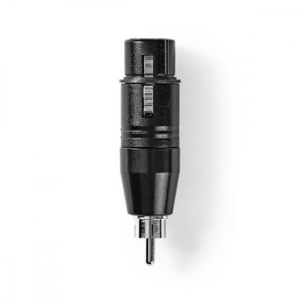 XLR adapter | XLR 3-Tűs Aljzat | RCA Dugasz | Nikkelezett | Egyenes | Fém | Fekete | 1 db | Műanyag Zacskó