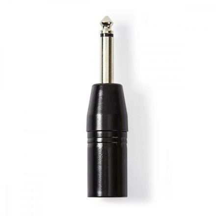 XLR adapter | XLR 3-Tűs Dugasz | 6.35 mm Dugasz | Nikkelezett | Egyenes | Fém | Fekete | 1 db | Műanyag Zacskó
