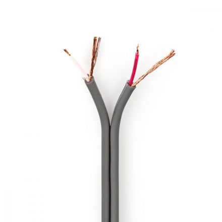 audio kábel | 2x 0.16 mm² | Réz | 100.0 m | Kerek | PVC | Sötét Szürke | Tekercsben