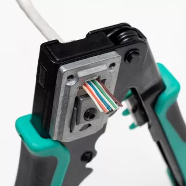   Pro'skit CP-342 UTP-RJ45-8P8C gyorskrimpelő fogó, nyitott végű dugókhoz, biztonsági zár, gyors