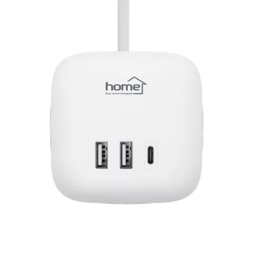   Home CUBE2 kocka elosztó, max. 3680 W, USB töltő, 3 aljzat gyermekvédelemmel, 1,5 m hosszú vezeték