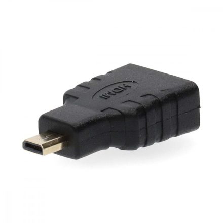 HDMI™ adapter | HDMI™ Micro Csatlakozó | HDMI™ Aljzat | Aranyozott | Egyenes | ABS | Fekete | 1 db | Doboz