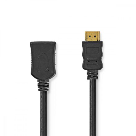 Nagy Sebességű HDMI ™ kábel Ethernet | HDMI™ Csatlakozó | HDMI™ Aljzat | 4K@30Hz | 10.2 Gbps | 5.00 m | Kerek | PVC | Fekete | Label