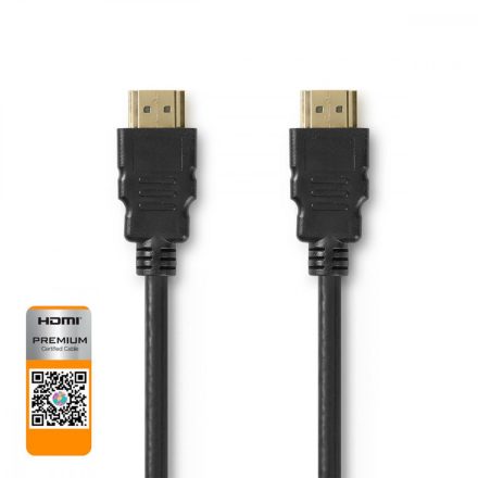 Premium Nagysebességű HDMI ™ kábel Ethernet | HDMI™ Csatlakozó | HDMI™ Csatlakozó | 4K@60Hz | 18 Gbps | 5.00 m | Kerek | PVC | Fekete | Műanyag Zacskó