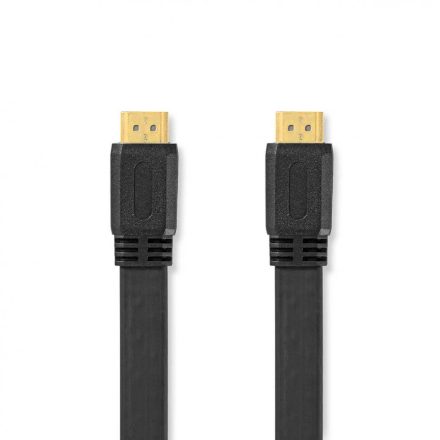 Nagy Sebességű HDMI ™ kábel Ethernet | HDMI™ Csatlakozó | HDMI™ Csatlakozó | 4K@30Hz | 10.2 Gbps | 3.00 m | Lapos | PVC | Fekete | Műanyag Zacskó