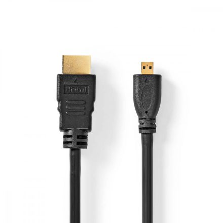 Nagy Sebességű HDMI ™ kábel Ethernet | HDMI™ Csatlakozó | HDMI™ Micro Csatlakozó | 4K@30Hz | 10.2 Gbps | 1.50 m | Kerek | PVC | Fekete | Boríték