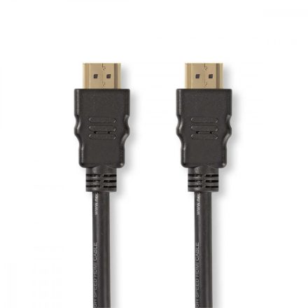 Nagy Sebességű HDMI ™ kábel Ethernet | HDMI™ Csatlakozó | HDMI™ Csatlakozó | 1080p@60Hz | 10.2 Gbps | 1.00 m | Kerek | PVC | Fekete | Papírfüles
