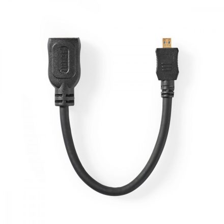 Nagy Sebességű HDMI ™ kábel Ethernet | HDMI™ Micro Csatlakozó | HDMI™ Kimenet | 4K@30Hz | 10.2 Gbps | 0.20 m | Kerek | ABS / PVC | Fekete | Papírfüles