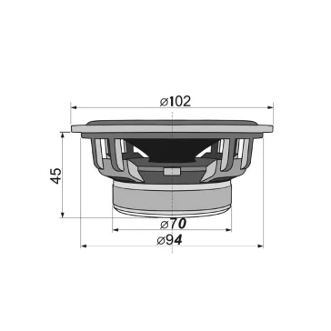  SAL CX 404 2 utas hangszórópár, 2 x 55 W, 100 mm, 4 Ohm, magas és mélyközép