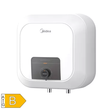   MIDEA D10-20VD1(O) elektromos vízmelegítő, bojler, 2000 W, 10 liter, zománcozott víztartály és fűtőszál, mechanikus vezérlés, konyhapult fölé szerelhető