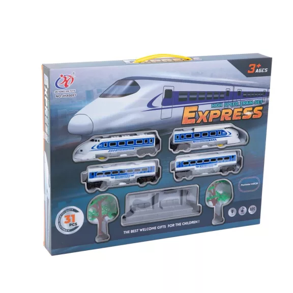 Express kisvasút - vasútállomással - elemes - 5 féle pálya Express kisvasút - vasútállomással - elemes - 5 féle pálya
