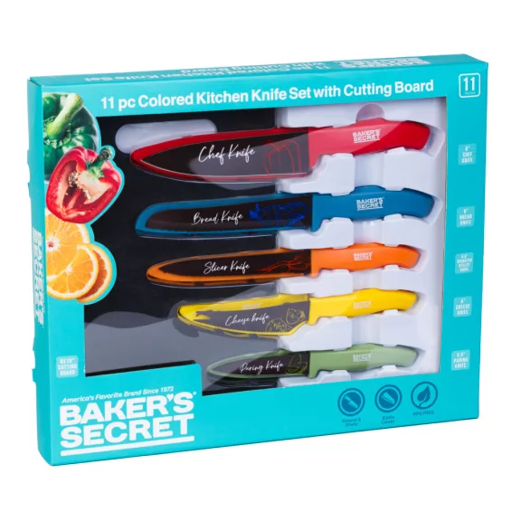 Baker's Secret 11 darabos színes konyhai kés Baker's Secret 11 darabos színes konyhai kés