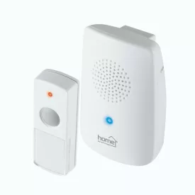   Home DB 1001DC vezeték nélküli csengő, 100m hatótáv, 8 dallam, kék fényjelzés, 256 digitális kód, elemes kivitel, IP 44 védett nyomógomb