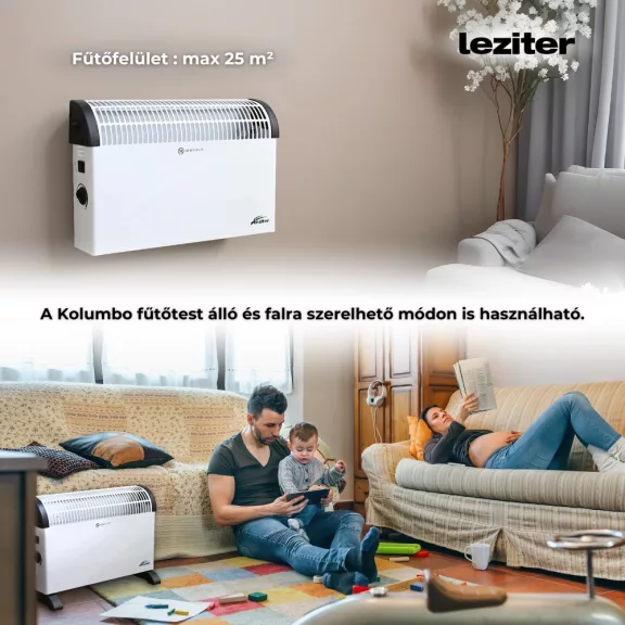 Kolumbo elektromos fűtőtest 750W / 1250W / 2000W Kolumbo elektromos fűtőtest 750W / 1250W / 2000W