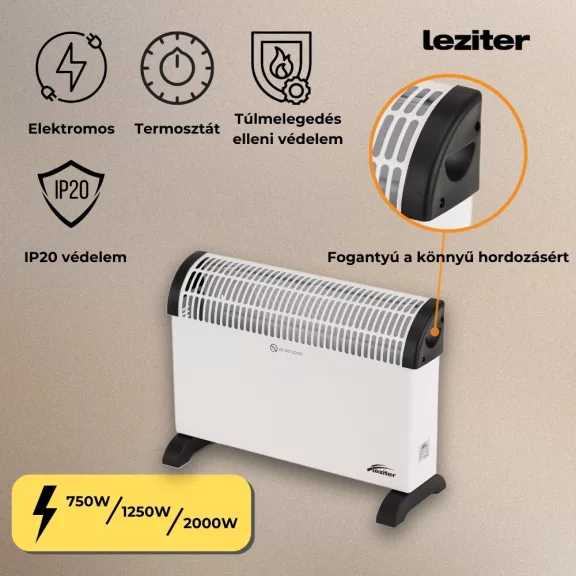 Kolumbo elektromos fűtőtest 750W / 1250W / 2000W Kolumbo elektromos fűtőtest 750W / 1250W / 2000W