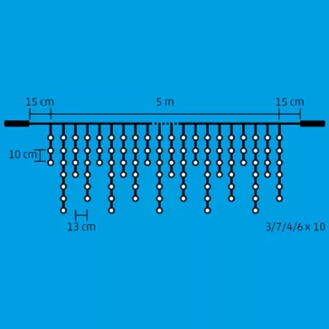   Home DLFJ 200/WW LED-es fényfüggöny, 5 m / 200 db melegfehér LED, állófényű, fehér vezeték, sorolható, kül- és beltéri kivitel