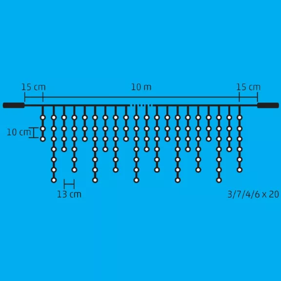 Home DLFJ 400/WW LED-es fényfüggöny, 10 m / 400 db melegfehér LED, állófényű, fehér vezeték, sorolható, kül- és beltéri kivitel Home DLFJ 400/WW LED-es fényfüggöny, 10 m / 400 db melegfehér LED, állófényű, fehér vezeték, sorolható, kül- és beltéri kivitel