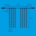 Home DLF 600/WH LED-es fényfüggöny, 2x3 m / 600 db hidegfehér LED, állófényű, fehér vezeték, sorolható, kül- és beltéri kivitel