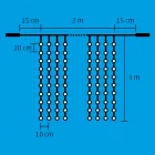 Home DLF 600/WW LED-es fényfüggöny, 2x3 m / 600 db melegfehér LED, állófényű, fehér vezeték, sorolható, kül- és beltéri kivitel