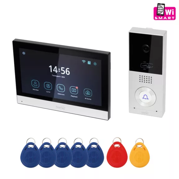 Home DPV SMART video kaputelefon, 7 érintőképernyő, IP65, AHD kamera, mozgásérzékelő, RFID, bővíthető, InterCom, Smart Life, Tuya Smart" Home DPV SMART video kaputelefon, 7 érintőképernyő, IP65, AHD kamera, mozgásérzékelő, RFID, bővíthető, InterCom, Smart Life, Tuya Smart"