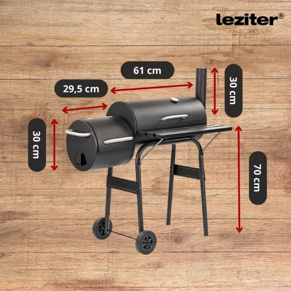 Faszenes kerti grillsütő füstölővel Faszenes kerti grillsütő füstölővel