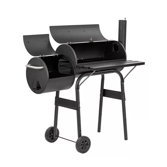 Faszenes kerti grillsütő füstölővel Faszenes kerti grillsütő füstölővel