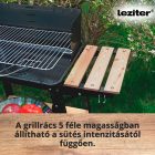 Téglalap alakú görgős faszenes grill